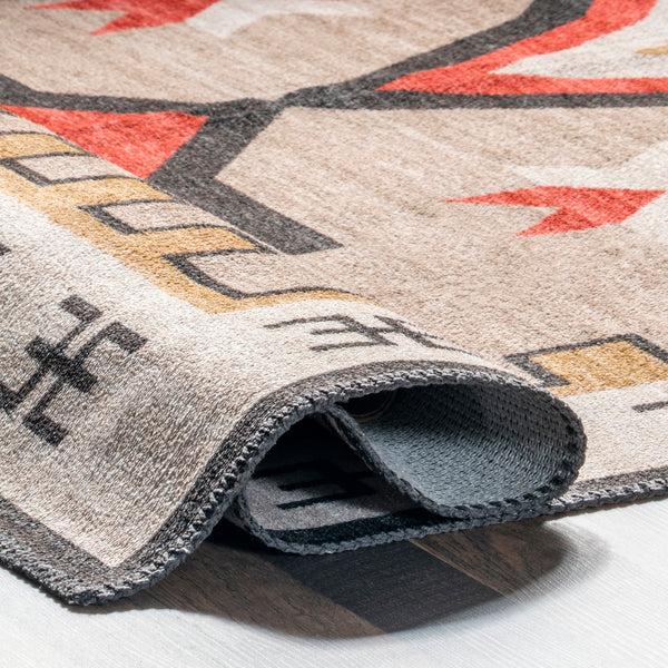 Nuloom Remy Bold Geometric Machine Washable Area Rug Brown