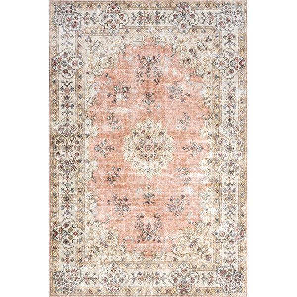 nuloom Ren Vintage Floral Machine Washable Area Rug Peach