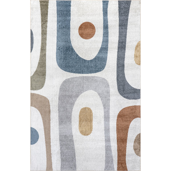 nuloom Renée Abstract Shapes Machine Washable Area Rug Beige
