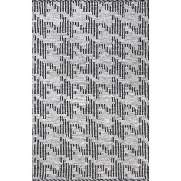 nuloom Resi Geometric Striped Indoor/Outdoor Area Rug Dark Gray