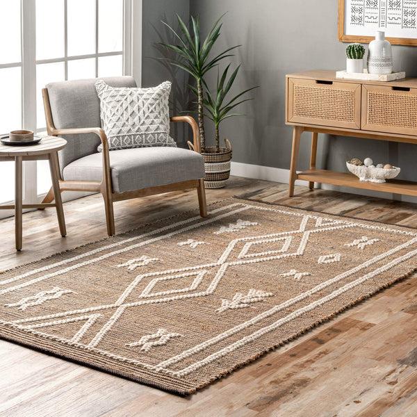 Nuloom Ricki Hand Woven Tribal Flatweave Area Rug Natural