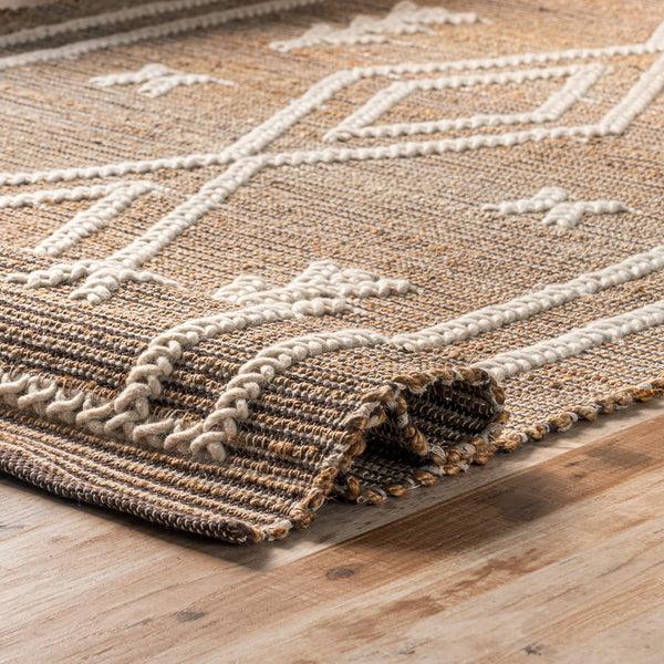 Nuloom Ricki Hand Woven Tribal Flatweave Area Rug Natural