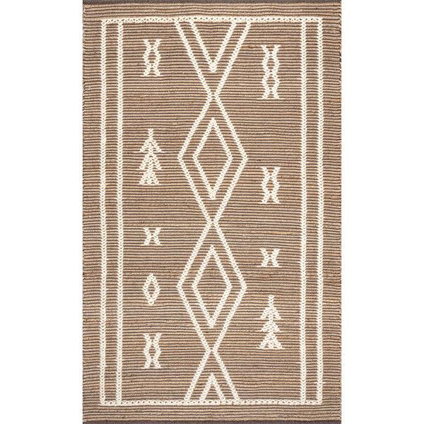 nuloom Ricki Hand Woven Tribal Flatweave Area Rug Natural