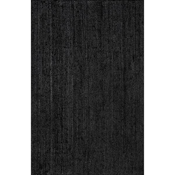 nuloom Rigo Hand Woven Farmhouse Jute Area Rug Black