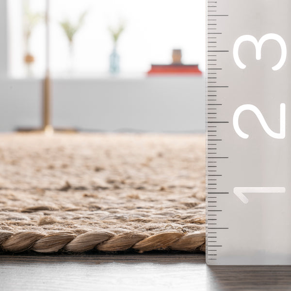 Nuloom Rigo Hand Woven Farmhouse Jute Area Rug Natural