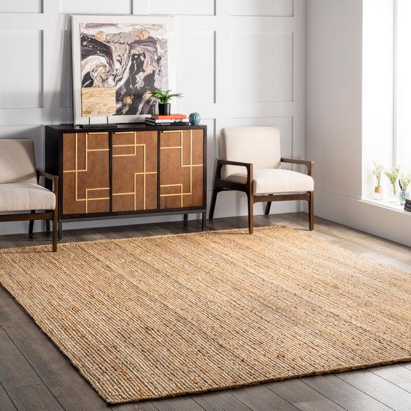 Nuloom Rigo Hand Woven Farmhouse Jute Area Rug Natural