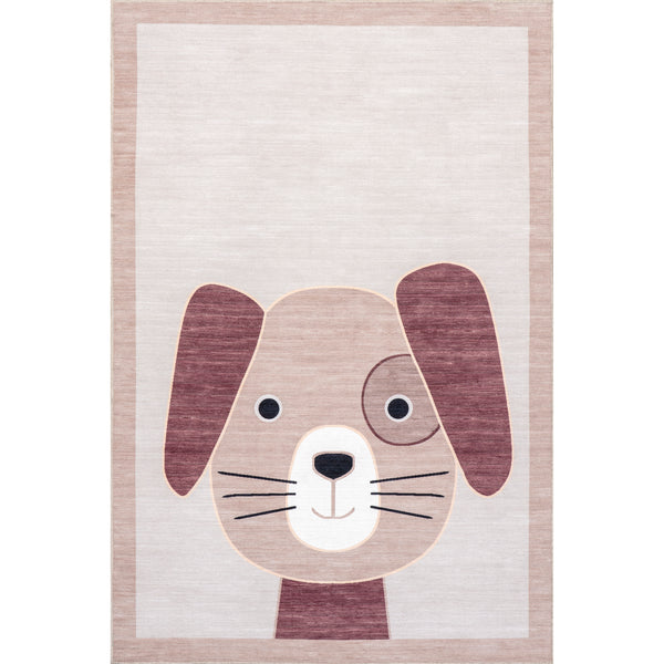 nuloom Rizzo Puppy Kids Machine Washable Area Rug Light Gray