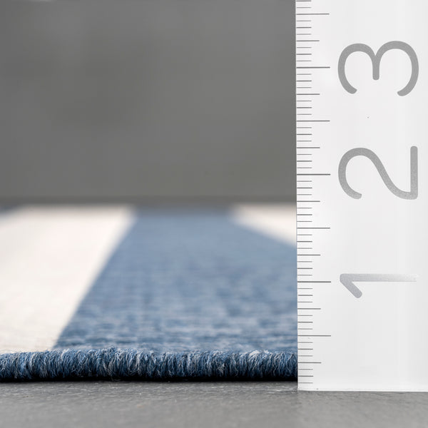Nuloom Robin Multi Stripe Indoor/Outdoor Area Rug Blue