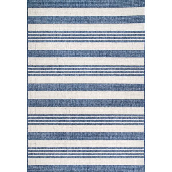 nuloom Robin Multi Stripe Indoor/Outdoor Area Rug Blue