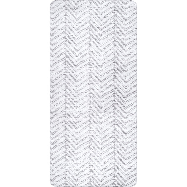 nuloom Rosanne Geometric Anti Fatigue Kitchen or Laundry Room Comfort Mat Light Gray
