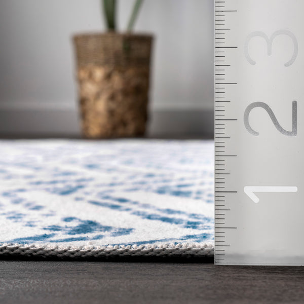 Nuloom Rosanne Machine Washable Geometric Area Rug Blue