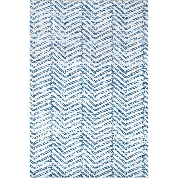 nuloom Rosanne Machine Washable Geometric Area Rug Blue