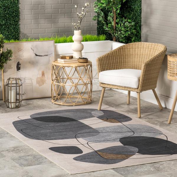 Nuloom Rylee Abstract Machine Washable Indoor/Outdoor Area Rug Gray
