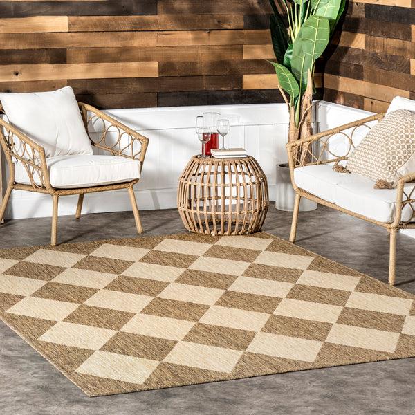 Nuloom Sabina Diamond Trellis Indoor/Outdoor Area Rug Beige