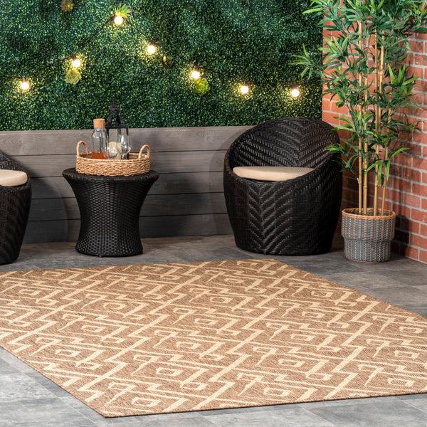 Nuloom Sammi Geometric Trellis Indoor/Outdoor Area Rug Beige