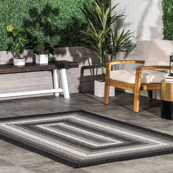 Nuloom Sammy Braided Ombre Indoor/Outdoor Area Rug Charcoal