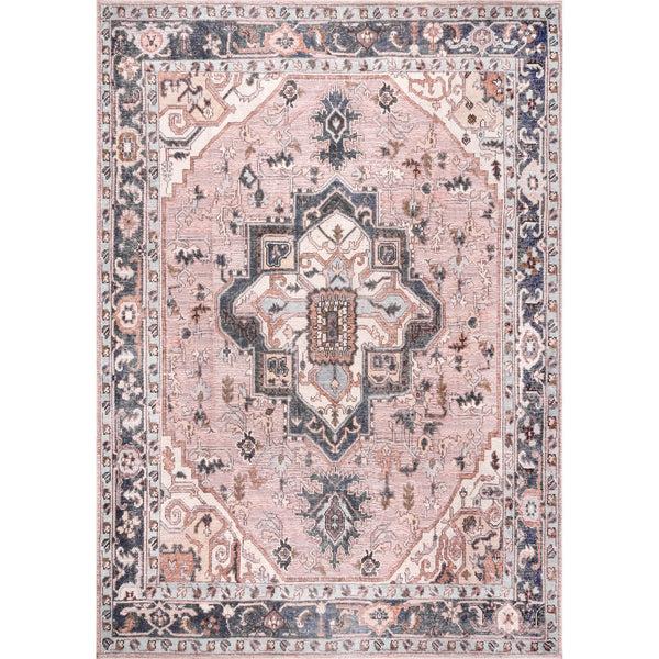 nuloom Sasha Machine Washable Medallion Area Rug Pink