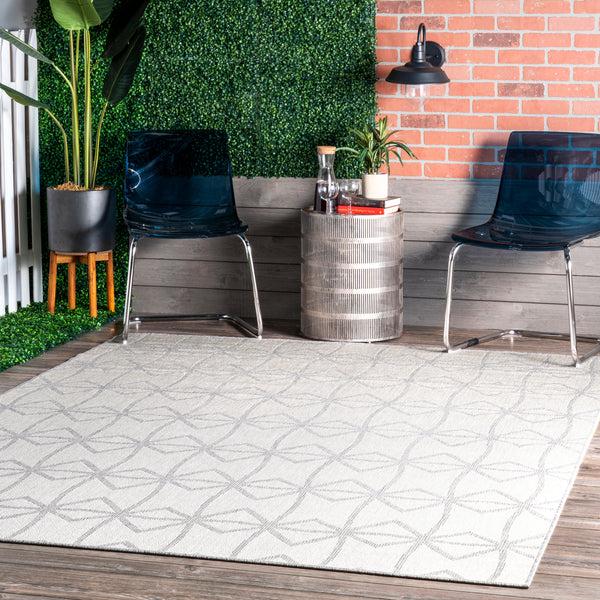 Nuloom Saunders Geometric Indoor/Outdoor Area Rug Light Gray