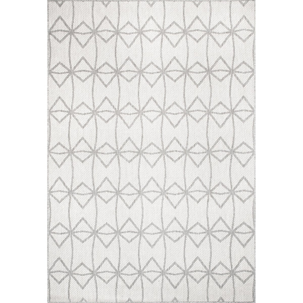 nuloom Saunders Geometric Indoor/Outdoor Area Rug Light Gray