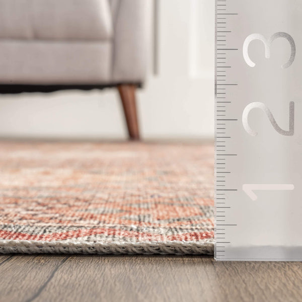 Nuloom Serenity Machine Washable Diamond Trellis Area Rug Peach