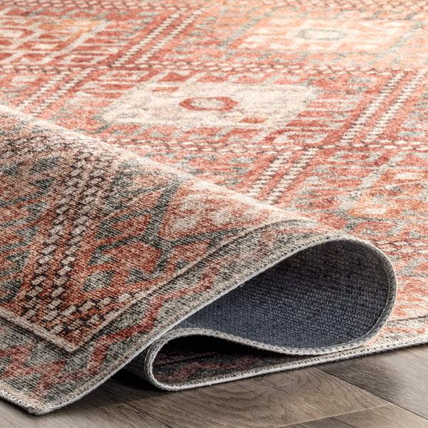 Nuloom Serenity Machine Washable Diamond Trellis Area Rug Peach