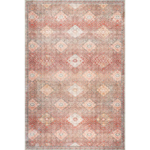nuloom Serenity Machine Washable Diamond Trellis Area Rug Peach