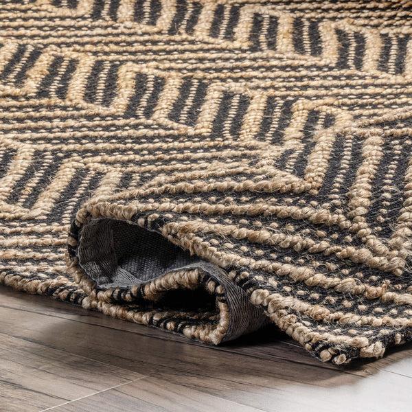 Nuloom Shelby Hand Loomed Jute Chevron Area Rug Natural