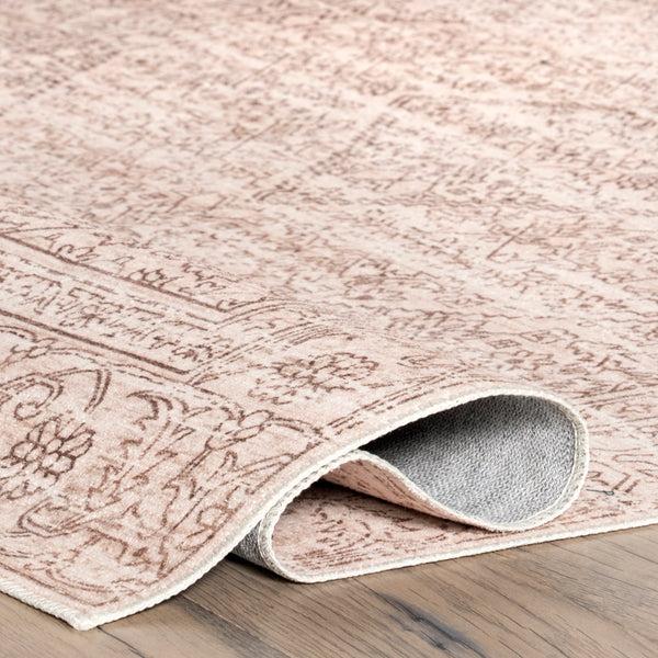 Nuloom Shontal Traditional Machine Washable Area Rug Beige
