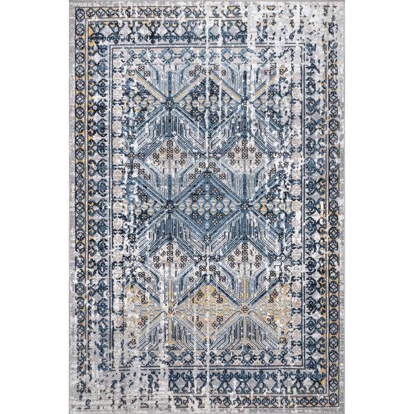 nuloom Sidney Machine Washable Vintage Diamond Area Rug Blue