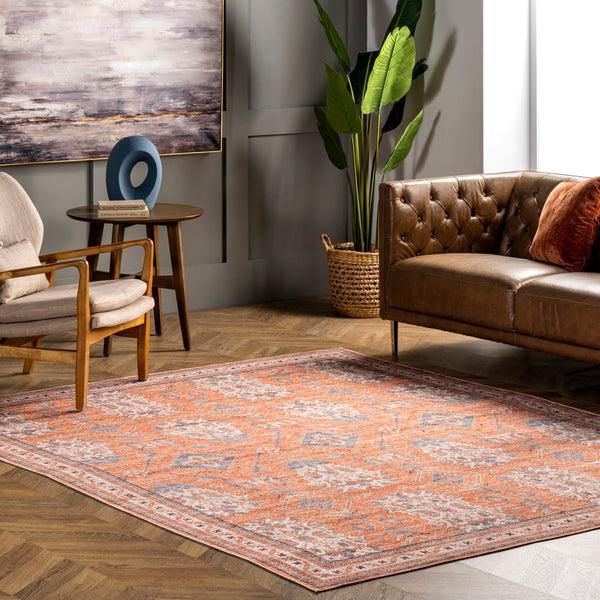 Nuloom Sky Machine Washable Global Inspired Area Rug Rust
