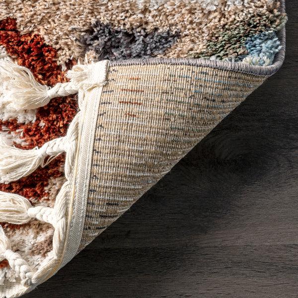 Nuloom Skyla Tribal Banded Shag With Tassel Area Rug Multi