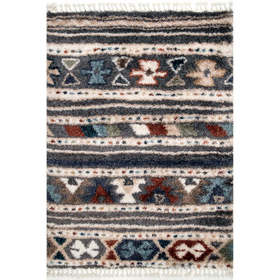 nuloom Skyla Tribal Banded Shag with Tassel Area Rug Multi