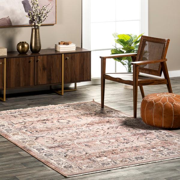 Nuloom Sorsha Persian Traditional Fringe Area Rug Rust