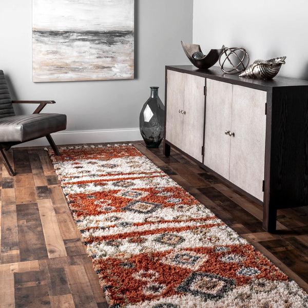 Nuloom Southwestern Rosemarie Moroccan Tassel Shag Area Rug Red