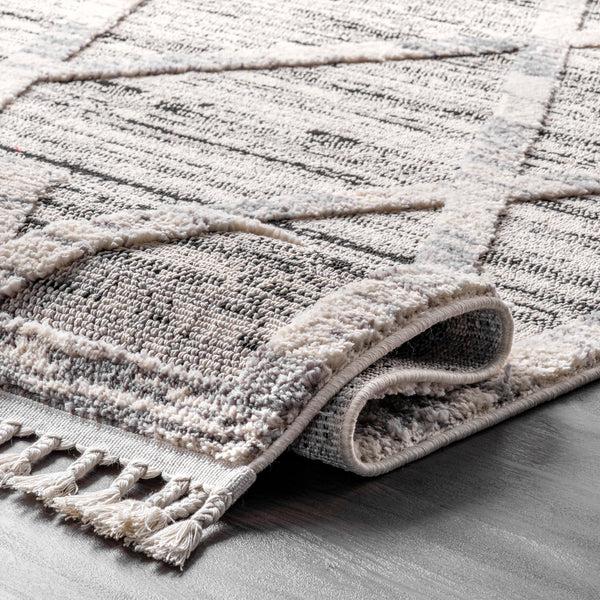 Nuloom Suri Soft Diamond Trellis Textured Area Rug Grey