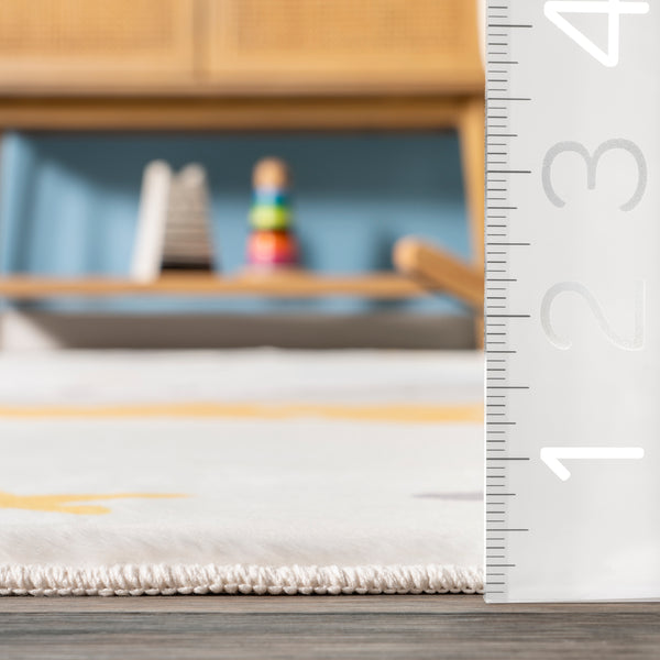 Nuloom Sweet Dreams Machine Washable Kids Area Rug White Multi