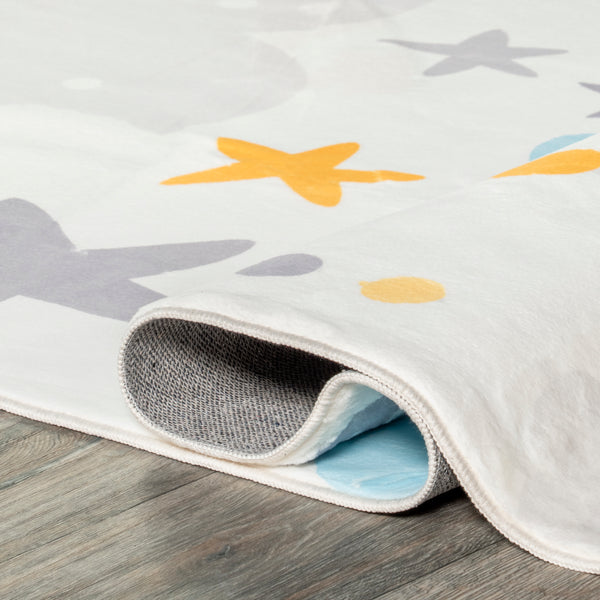 Nuloom Sweet Dreams Machine Washable Kids Area Rug White Multi