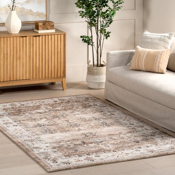 Nuloom Tansy Traditional Vintage Machine Washable Area Rug Beige
