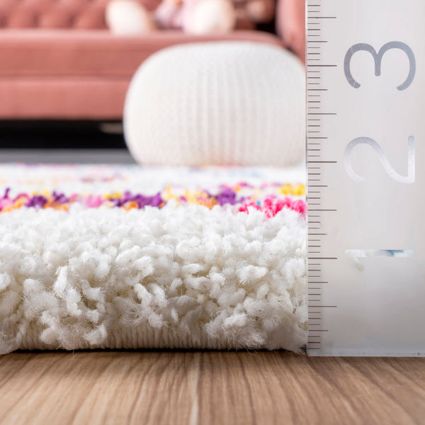 Nuloom Tatyana Moroccan Diamond Trellis Shaggy Pink