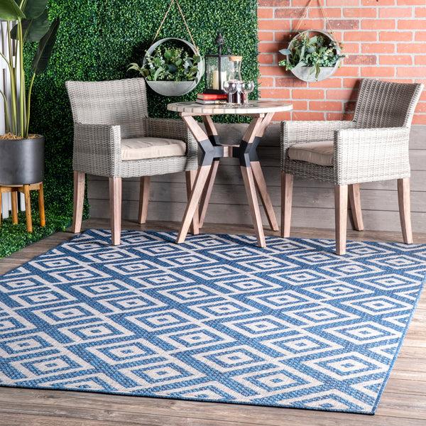 Nuloom Tayla Diamond Lattice Indoor/Outdoor Area Rug Blue