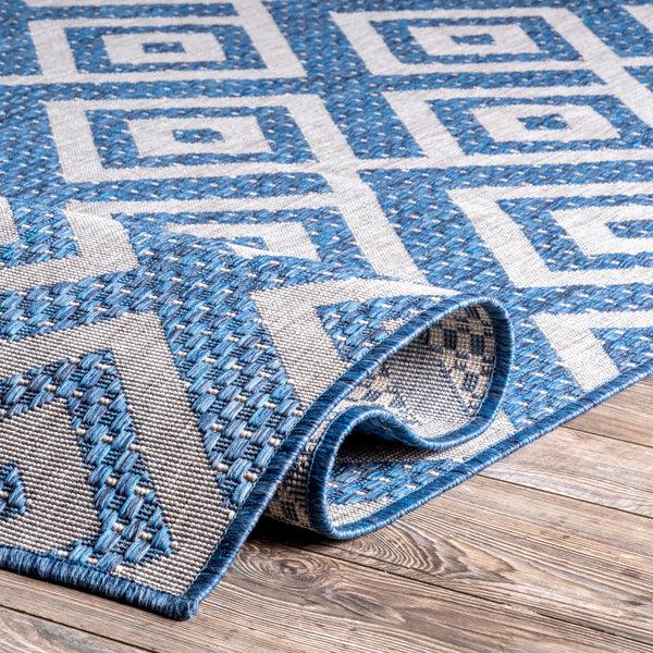 Nuloom Tayla Diamond Lattice Indoor/Outdoor Area Rug Blue