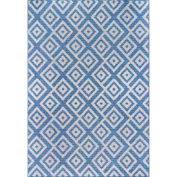 nuloom Tayla Diamond Lattice Indoor/Outdoor Area Rug Blue