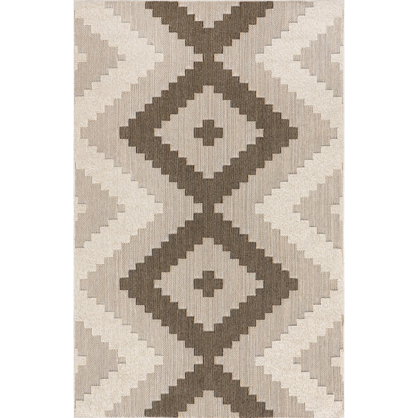 nuloom Teisha Tribal Diamond Indoor/Outdoor Area Rug Beige