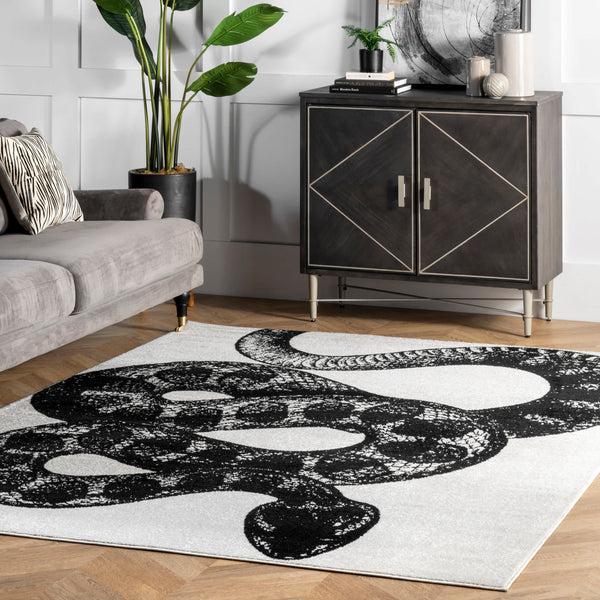 Nuloom Thomas Paul Power Loomed Serpent Area Rug Black & White