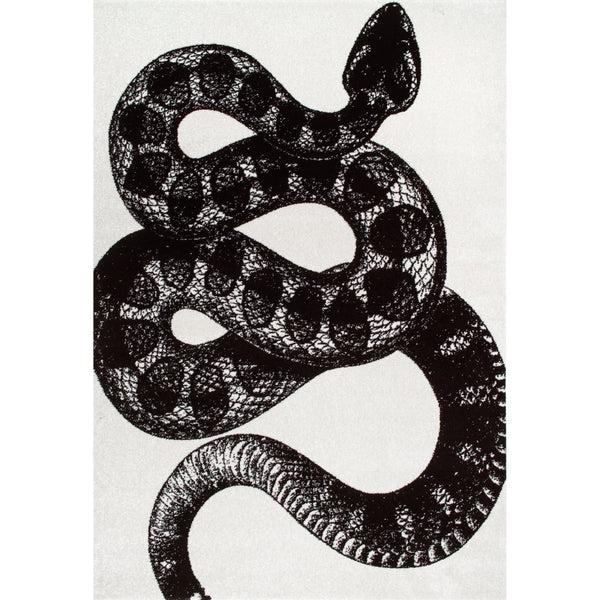 nuloom Thomas Paul Power Loomed Serpent Area Rug Black & White