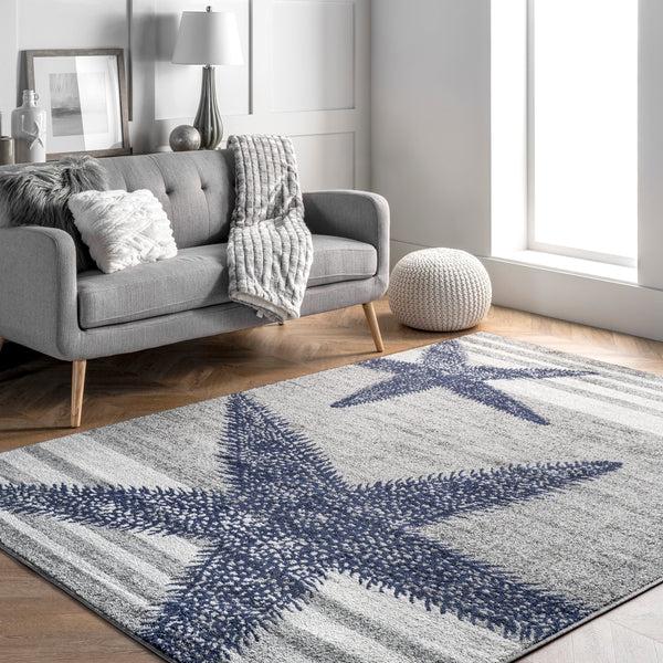 Nuloom Thomas Paul Starfish And Striped Area Rug Gray