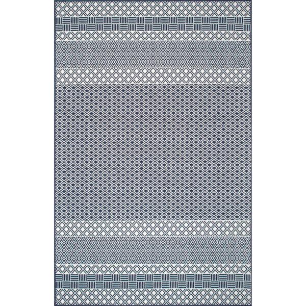 nuloom Tilly Striped Lattice Indoor/Outdoor Area Rug Blue