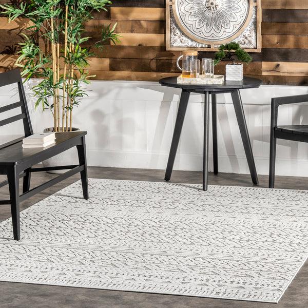 Nuloom Tina Textured Geometric Banded Area Rug Gray