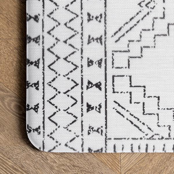 Nuloom Tribal Moroccan Anti Fatigue Kitchen Or Laundry Room Comfort Mat Light Gray