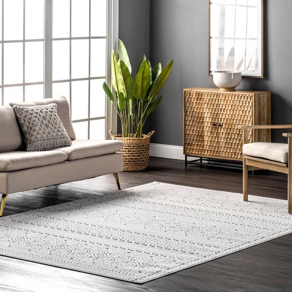 Nuloom Valerie Textured Geometric Tribal Indoor/Outdoor Area Rug Gray